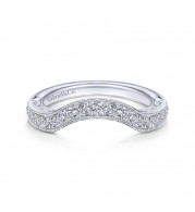 Gabriel & Co. 14k White Gold Contemporary Curved Wedding Band - WB9333W44JJ