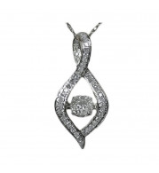 Gems One 14KT White Gold & Diamond Rhythm Of Love Neckwear Pendant  - 1/5 ctw - ROL1127-4WC