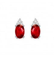Gems One 10Kt White Gold Diamond (1/20Ctw) & Garnet (5/8 Ctw) Earring - FE4019-1WDG