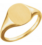 14K Yellow 11x9 mm Oval Signet Ring - 51552102P