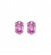 Gems One 14Kt White Gold Pink Sapphire (1 Ctw) Earring - EPO64-4W