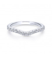 Gabriel & Co. 14k White Gold Contemporary Curved Wedding Band - WB12662S3W44JJ