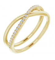 14K Yellow 1/10 CTW Diamond Criss-Cross Ring - 65197660000P