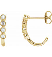 14K Yellow 1/4 CTW Diamond J-Hoop Earrings - 653413600P