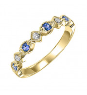 Gems One 10Kt Yellow Gold Diamond (1/20Ctw) & Sapphire (1/6 Ctw) Ring - FR1041-1YD