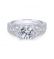 Gabriel & Co. 14k White Gold Entwined Straight Engagement Ring - ER12814R4W44JJ