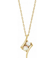 14K Yellow Opal Two-Stone 16-18 Necklace - 8658360001P