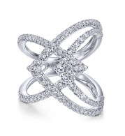 Gabriel & Co. 14k White Gold Kaslique Diamond Ring - LR51496W45JJ