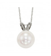 Gems One 14Kt White Gold Pearl (1/2 Ctw) Pendant - PP6.5AA-4W