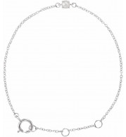 14K White Cultured Freshwater Pearl Youth Birthstone 4 1/2-5 1/2 Bracelet - 65358510015P