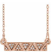 14K Rose .05 CTW Diamond Geometric Bar 16-18 Necklace - 86714103P