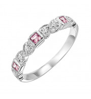 Gems One 10Kt White Gold Diamond (1/10Ctw) & Pink Tourmaline (1/6 Ctw) Ring - FR1205-1WD