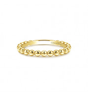 Gabriel & Co. 14k Yellow Gold Beaded Fashion Stackable Ring