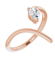 14K Rose 1/3 CTW Diamond Negative Space Ring - 123110602P