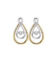 Gems One 14KT White & Yellow Gold & Diamond Rhythm Of Love Fashion Earrings  - 1/8 ctw - ROL2008-4YWC