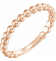 14K Rose 2.5 mm Stackable Bead Ring - 516081009P