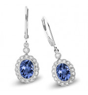 Stanton Color 14k Gold Tanzanite Leverback Earrings