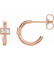 14K Rose 1/5 CTW Diamond J-Hoop Earrings - 87081602P