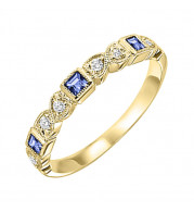 Gems One 14Kt Yellow Gold Diamond (1/10Ctw) & Sapphire (1/6 Ctw) Ring - FR1070-4YD