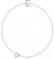 14K White .06 CTW Diamond Initial E 6-7 Bracelet - 65268960005P