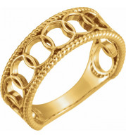 14K Yellow Geometric Rope Ring - 51705102P