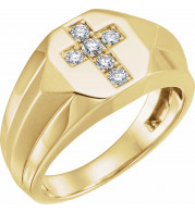 14K Yellow 1/3 CTW Diamond Cross Ring - 65162660001P