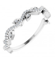 14K White 1/6 CTW Diamond Leaf Ring - 122916600P