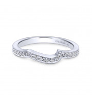Gabriel & Co. 14k White Gold Contemporary Curved Wedding Band - WB6360W44JJ