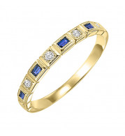 Gems One 10Kt Yellow Gold Diamond (1/20Ctw) & Sapphire (1/8 Ctw) Ring - FR1042-1YD