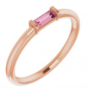 14K Rose Pink Tourmaline Stackable Ring - 122887621P