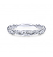 Gabriel & Co. 14k White Gold Victorian Diamond Wedding Band - WB14433R4W44JJ