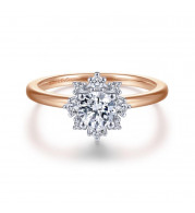 Gabriel & Co. 14k Two Tone Gold Starlight Halo Engagement Ring - ER14661R2T44JJ