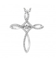 Gems One Silver (SLV 995) Diamond Rhythm Of Love Neckwear Pendant  - 1/6 ctw - ROL1088-SSWD