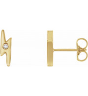 14K Yellow .03 CTW Diamond Lighting Bolt Earrings - 86482601P