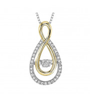 Gems One Silver (SLV 995) Diamond Rhythm Of Love Neckwear Pendant  - 1/10 ctw - ROL1082-SSYD