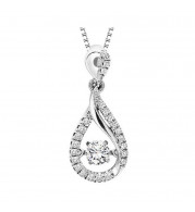 Gems One 10KT White Gold & Diamond Rhythm Of Love Neckwear Pendant  - 1/6 ctw - ROL1197-1WC