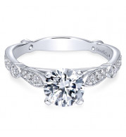 Gabriel & Co. 14k White Gold Victorian Straight Engagement Ring - ER6711W44JJ