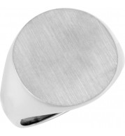 14K White 18 mm Round Signet Ring - 945537394P