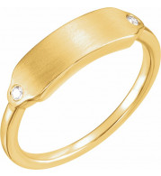 14K Yellow .03 CTW Diamond 18x5 mm Rectangle Signet Ring - 122976601P