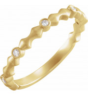 14K Yellow .07 CTW Diamond Anniversary Band with Bead Blast Finish - 123950601P