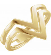 14K Yellow Double Row V Ring - 51547102P