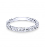 Gabriel & Co. 14k White Gold Victorian Diamond Wedding Band - WB11793S4W44JJ