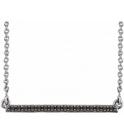14K White 1/6 CTW Black Diamond Bar 18 Necklace - 6517386004P