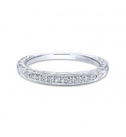 Gabriel & Co. 14k White Gold Victorian Diamond Wedding Band - WB13848R4W44JJ