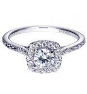 Gabriel & Co. 14k White Gold Victorian Halo Engagement Ring - ER8635W44JJ