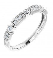 14K White 1/10 CTW Diamond Stackable Ring - 65197760001P