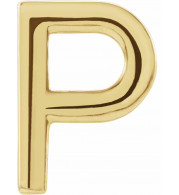 14K Yellow Single Initial P Earring - 86800192P