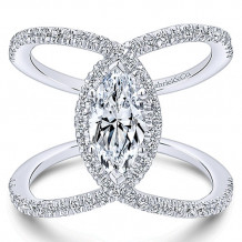 Gabriel & Co. 14k White Gold Nova Halo Engagement Ring - ER12644M4W44JJ