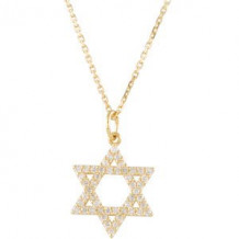 14K Yellow 1/5 CTW Diamond Star of David Necklace - R45253D101P