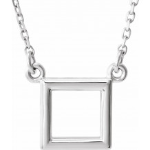 14K White Square 16.5 Necklace - 863241001P